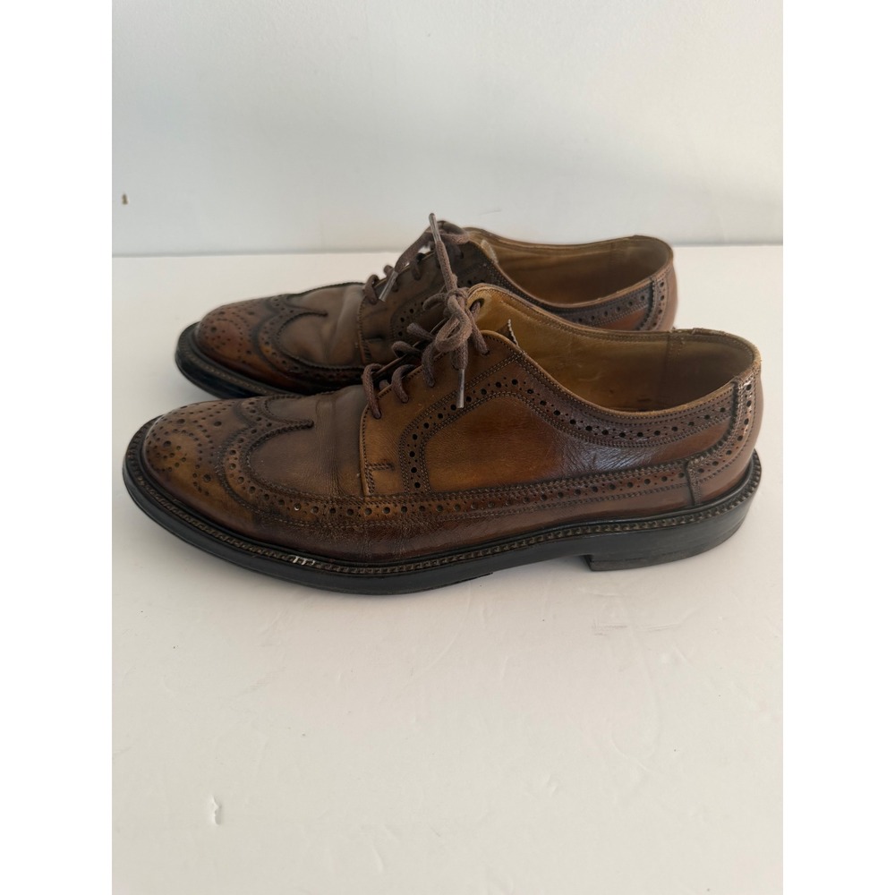 Florsheim Imperial Mens Brown Leather vintage Wingtip Brogue Oxford Dress Shoes - Picture 4 of 10
